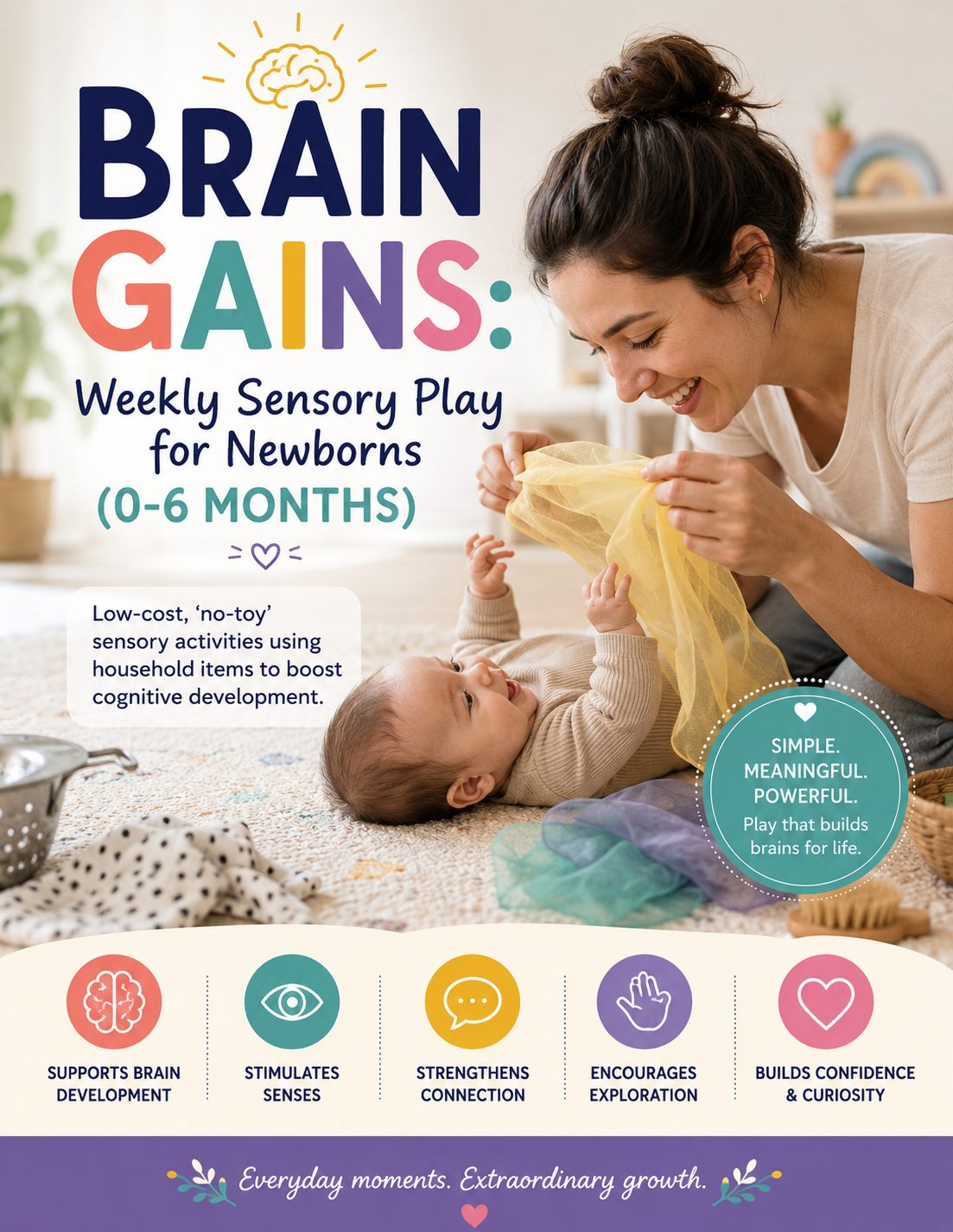 The Brain Gains: Weekly Sensory Play for Newborns 0-6 Months