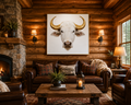 Digital Print Wall Art Buffalo WHITE