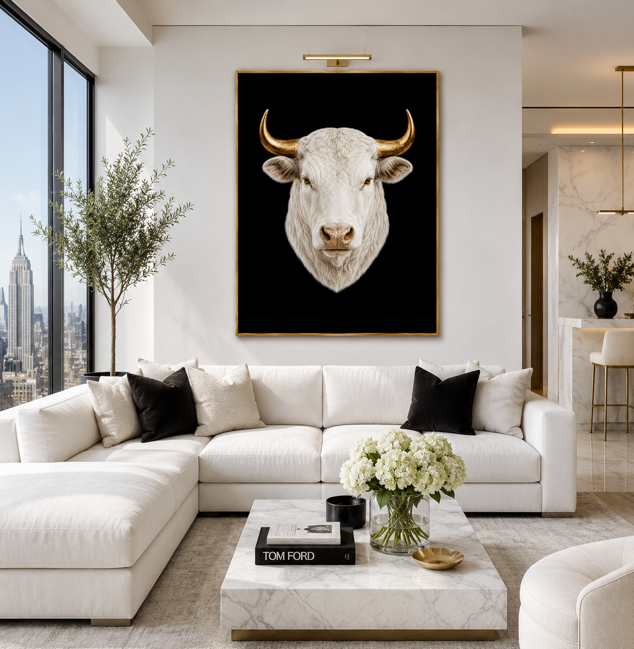Wall Art Bull BLACK