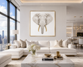 Wall Art Elephant WHITE