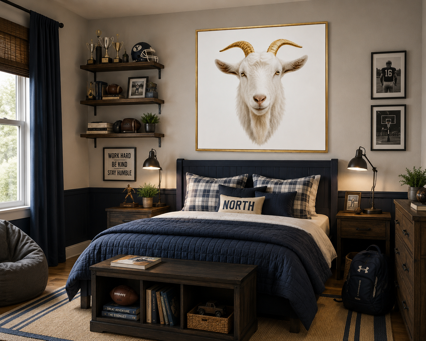 Wall Art Goat WHITE