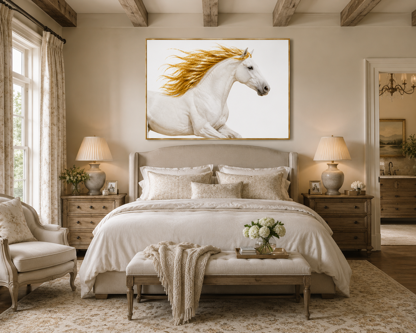 Wall Art Horse WHITE