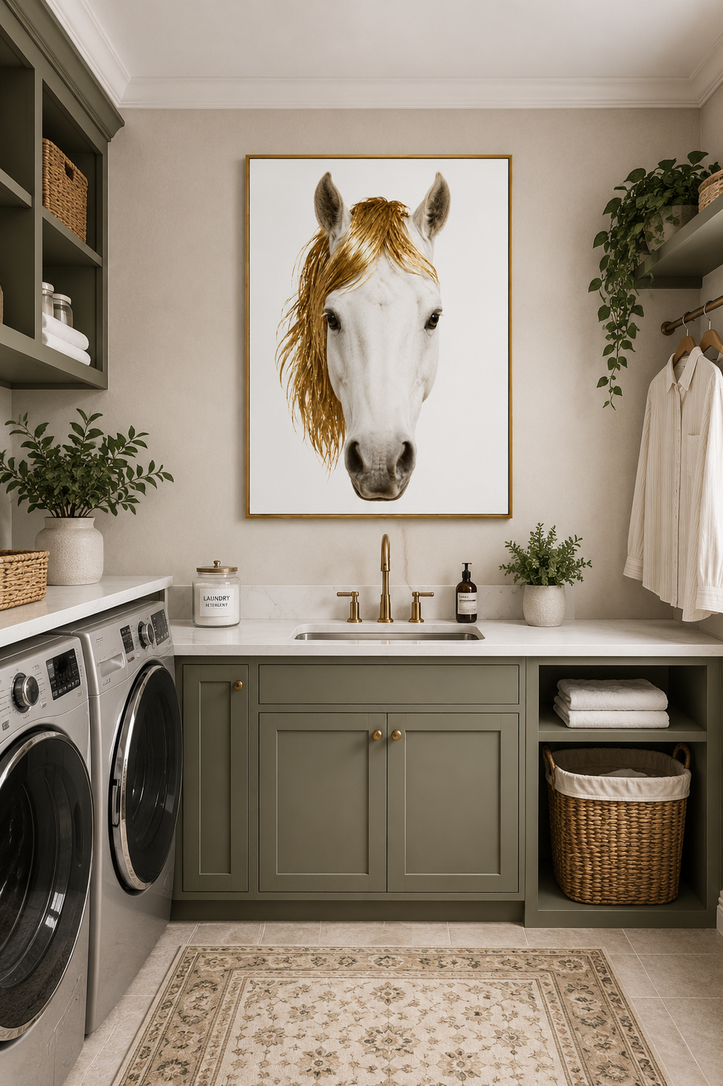 Wall Art Horse Head WHITE