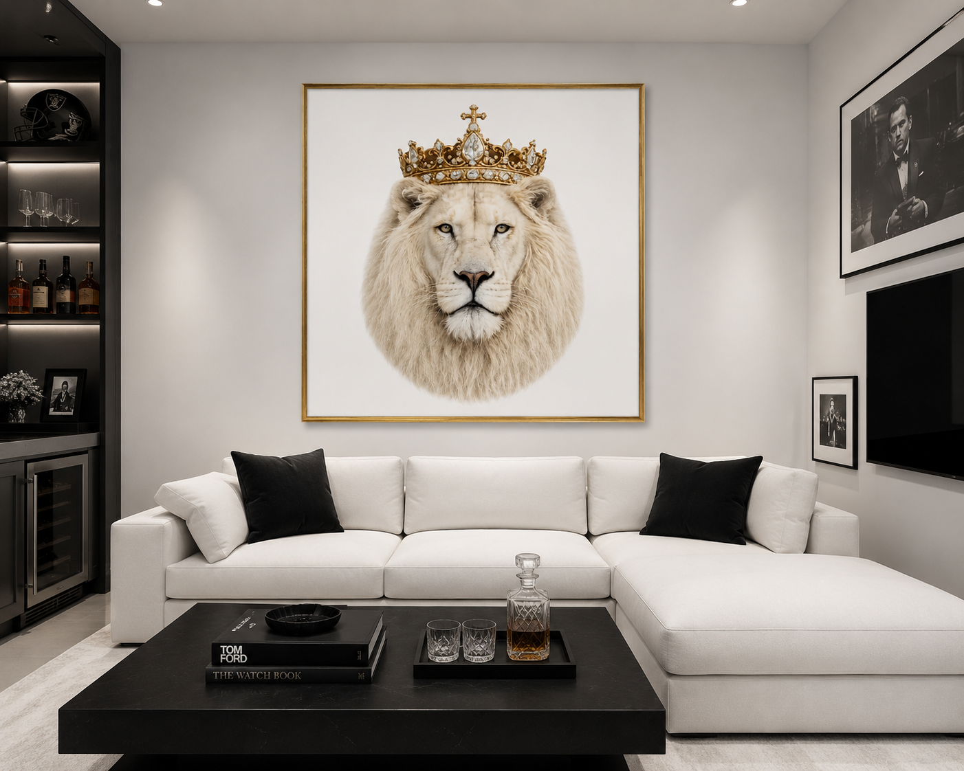 Wall Art Lion WHITE